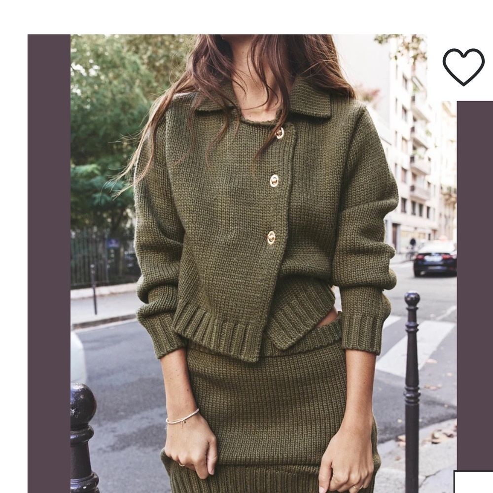 Zara Olive Green Sweater Cardigan